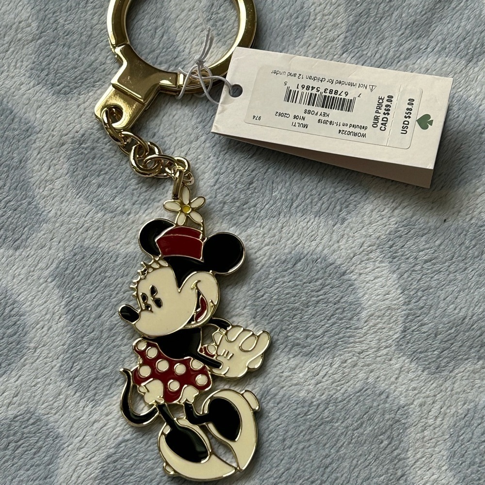 Kate Spade Gold and Red Minnie Mouse Key Holder